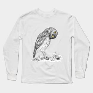 Burrowing Owl - A Matter of Perspective - by Nadya Neklioudova Long Sleeve T-Shirt